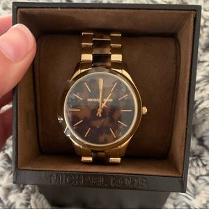 Michael Kors NEW tortoise & gold women’s watch